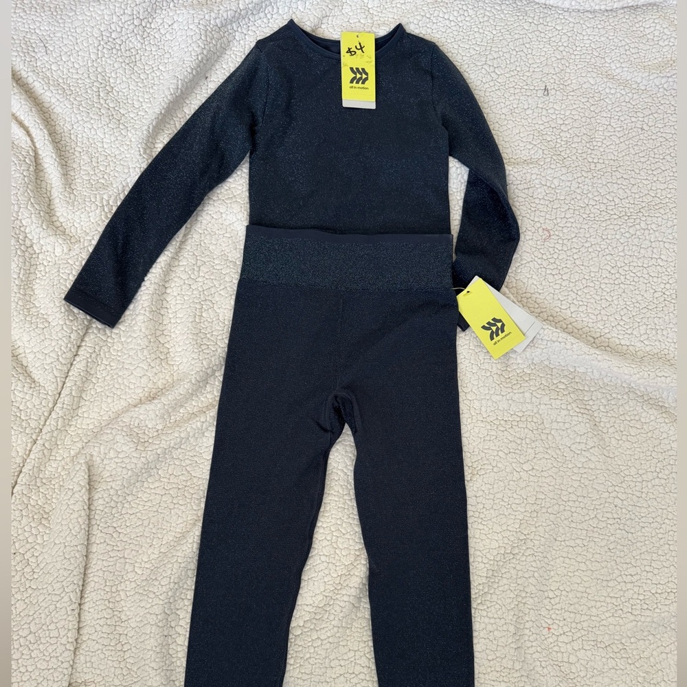 All in Motion Navy Blue Activewear Set size small